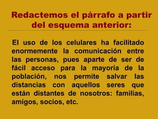 Solución del ejercicioLa célula es la unidad más pequeña que tiene vida, es decir, realiza las funciones vitales. Tiene tres partes fundamentales: la membrana que recubre toda la célula, el citoplasma que es el interior de la célula donde se encuentran los orgánulos y el núcleo que está en el interior del citoplasma rodeado por una membrana nuclear y en cuyo interior está el material genético.Idea principal: Ideas secund.: 
