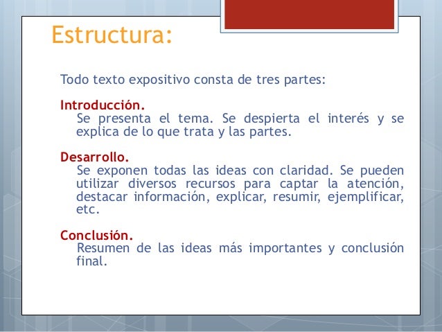 El párrafo expositivo.