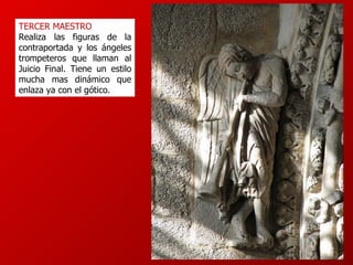 TERCER MAESTRO Realiza las figuras de la contraportada y los ángeles trompeteros que llaman al Juicio Final. Tiene un estilo mucha mas dinámico que enlaza ya con el gótico. 