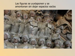 Las figuras se yuxtaponen y se amontonan sin dejar espacios vacíos 