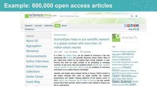 Example: 600,000 open access articles
 