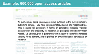 Example: 600,000 open access articles
 