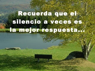 Recuerda que el silencio a veces es la mejor respuesta... 