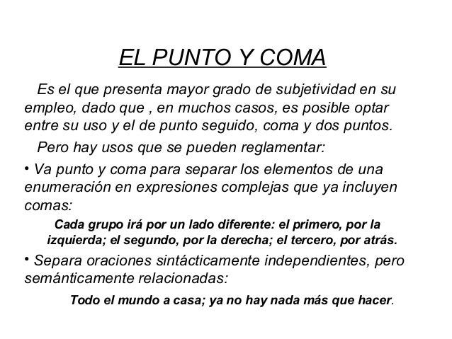El punto y coma
