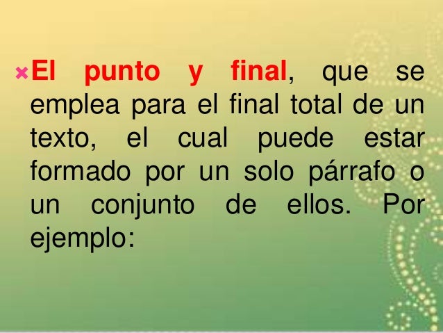 El punto y los puntos suspensivos