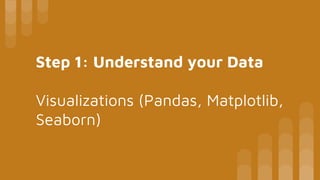 Step 1: Understand your Data
Visualizations (Pandas, Matplotlib,
Seaborn)
 