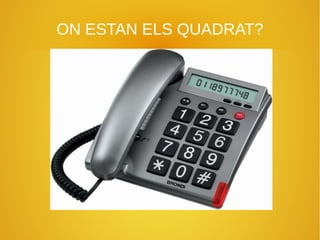 ON ESTAN ELS QUADRAT?
 