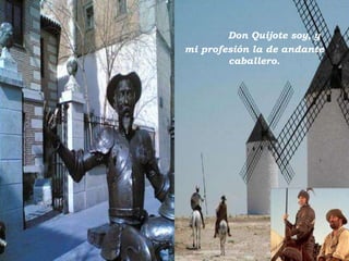 Don Quijote soy, y
mi profesión la de andante
caballero.

 
