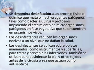 La esterilización es el proceso de eliminación de la contaminación microbiana de un producto sanitario para poder utilizarlo con asepsia en un procedimiento quirúrgico.En medicina se dice que un producto es estéril si la probabilidad de encontrar microorganismos es igual o menor que una unidad contaminada en un millón de unidades sometidas a un proceso de esterilización.