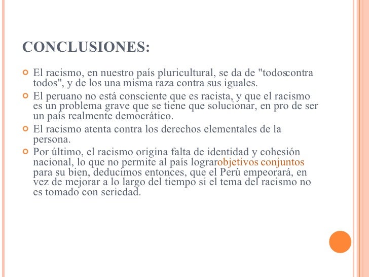 Definicion del Racismo en Perú