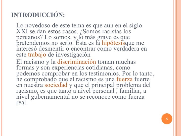 Definicion del Racismo en Perú