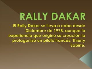 El rally dakar. antonio horacio stiusso