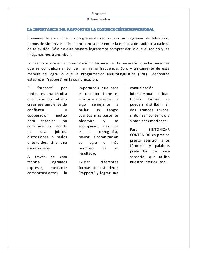 El Rapport