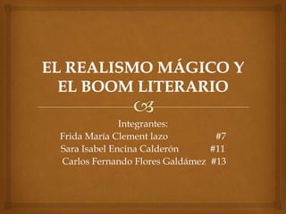 Integrantes:
Frida María Clement lazo         #7
Sara Isabel Encina Calderón     #11
Carlos Fernando Flores Galdámez #13
 