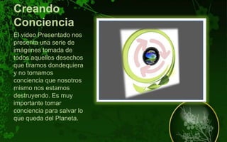 Bibliografíahttp://www.google.hn/images?hl=es&q=reciclaje&um=1&ie=UTF-8&source=univ&ei=u-BcTNDuHILWtQPUo6GqCw&sa=X&oi=image_result_group&ct=title&resnum=4&ved=0CDoQsAQwAw&biw=1280&bih=577http://www.sagan-gea.org/hojaredsuelo/paginas/36hoja.htmlhttp://deconceptos.com/ciencias-sociales/reciclajehttp://www.angelfire.com/space2/3wplanet/911.htm