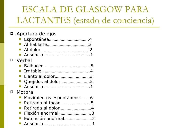 Resultado de imagem para escala de glasgow modificada para lactantes