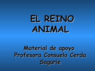 EL REINO ANIMAL Material de apoyo  Profesora Consuelo Cerda Sagurie 