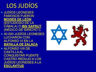 LA CARNE DE CERDO ERA LA MÁS ACCESIBLE A LOS CAMPESINOSLOS MERCADOSEL COMERCIO DEL REINO DE LEÓN SE CELEBRABA EN TORNO A FERIAS Y MERCADOSDESTACARON: BENAVENTE, ZAMORA, SALAMANCA, LEÓN, MANSILLA DE LAS MULAS VALENCIA DE DON JUANLOS REYES LEONESES CONCEDIERON FUEROS A CIUDADES DONDE SE REGULABAN LOS MERCADOS