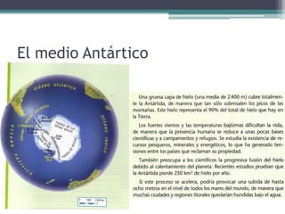 El medio Antártico
 