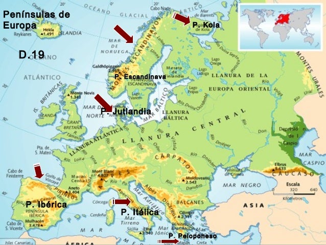 Peninsula De Bretaña Mapa Fisico Europa
