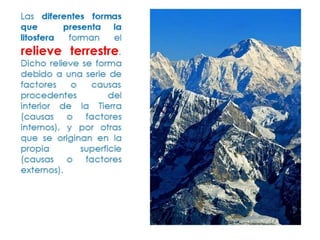 El relieve terrestre.