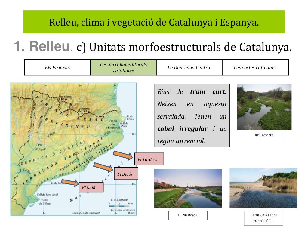 El relleu de Catalunya.