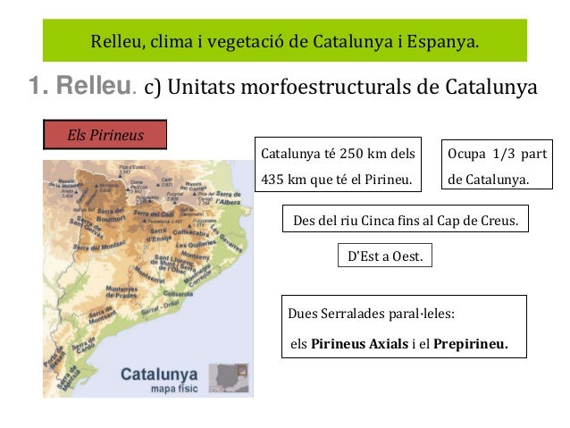 El relleu de Catalunya.