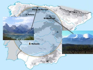 Muntanyes que envolten la mesetaPicos de EuropaTelenoEl MoncayoBañuela