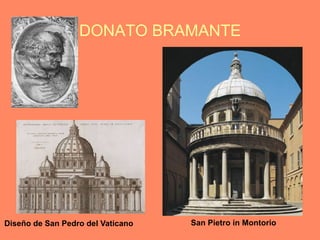 DONATO BRAMANTE
San Pietro in MontorioDiseño de San Pedro del Vaticano
 