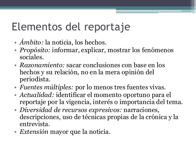 El reportaje informativo