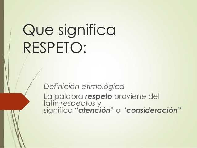 El respeto