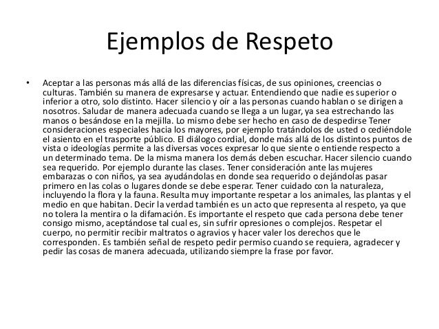 El respeto