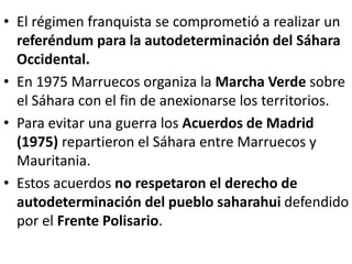 • El 20 de noviembre de 1975 Carlos Arias Navarro
  anuncia por televisión la muerte de Franco.
• Se abre con incógnitas e...