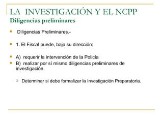 El rol del fiscal y la policia en el ncpp | PPT