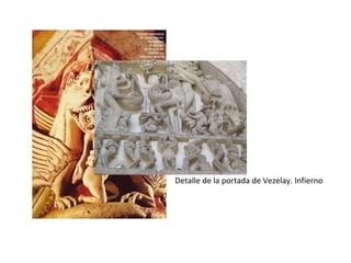 Detalle de la portada de Vezelay. Infierno
 