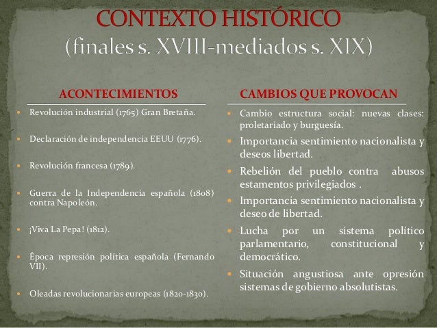El Romanticismo. contexto histórico y rasgos literarios
