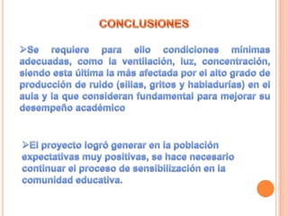 El ruidos en las aulas