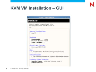 KVM VM Installation – GUI




29   © Novell, Inc. All rights reserved.
 