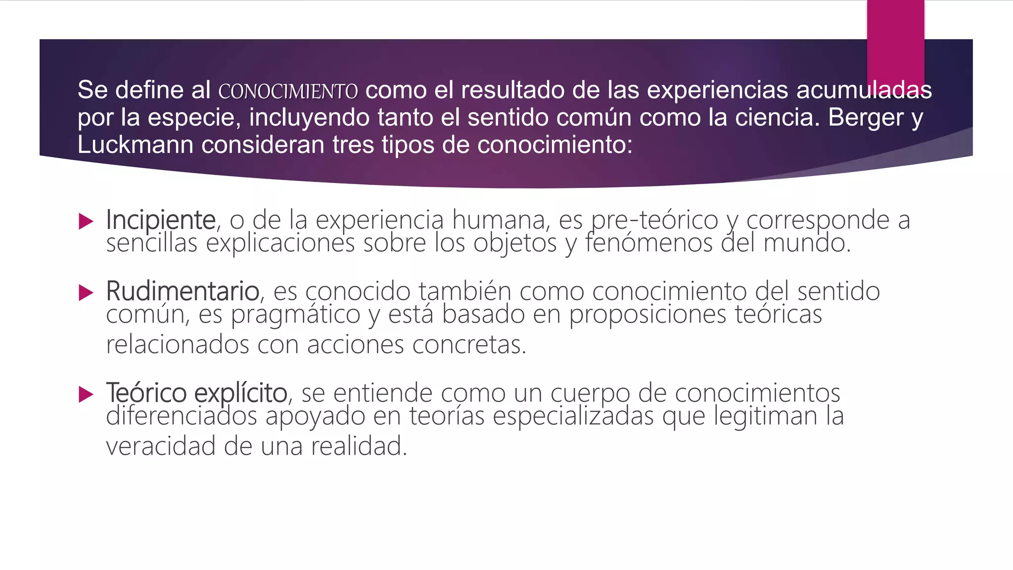 El saber, el conocimiento y la ciencia | PPT