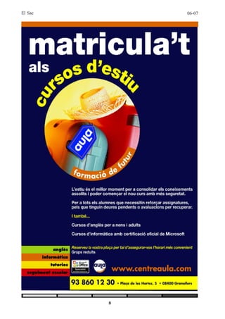 El Sac                                               06-07




             És un avió que porta un xinès, un italià, un
             francès i un espanyol.
             Llavors comença a haver-hi sobrecàrrega
             i diu el copilot:
                 - Hi ha sobrecàrrega a l’avió: s’ha de
             llençar algú!
             Va l’italià i diu:
               - Per Itàlia i pel meu país em llenço. (i es
             llença)
               - Encara hi ha sobrecàrrega s’ha de tirar
             algú!
             Va el francès i diu:
               - Per França i pel meu país em llenço.(i es
             llença)
                - Encara hi ha sobrecàrrega s’ha de
             llençar algú!
             Va el espanyol i diu:
               - Per Espanya i pel seu bon vi: a la merda
             el xinès.
                                          Carla Fresquet
                                                      6è B




         8
 