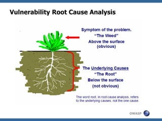 OWASP
Vulnerability Root Cause Analysis
 