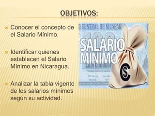 El salario mínimo en Nicaragua