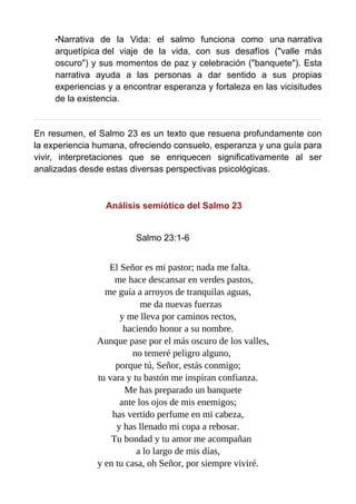 El Salmo 23 (El Señor es mi pastor) desde la perspectiva de las ...