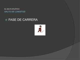 EL SALTO ATLÉTICO
SALTO DE LONGITUD
FASE DE CARRERA