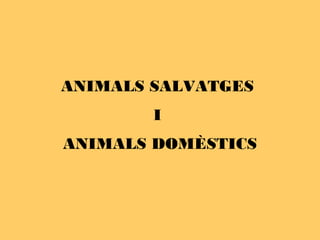 ANIMALS SALVATGES
I
ANIMALS DOMÈSTICS
 