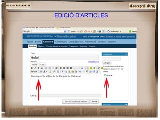 EDICIÓ D'ARTICLES 