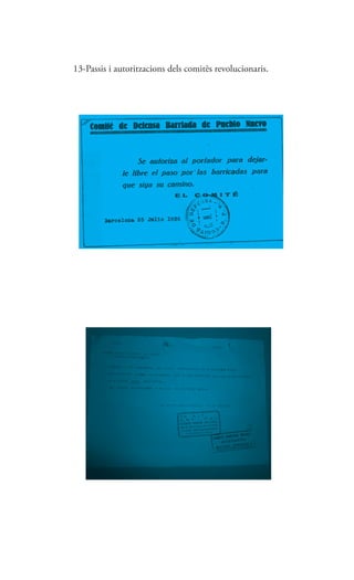 13-Passis i autoritzacions dels comitès revolucionaris.
 