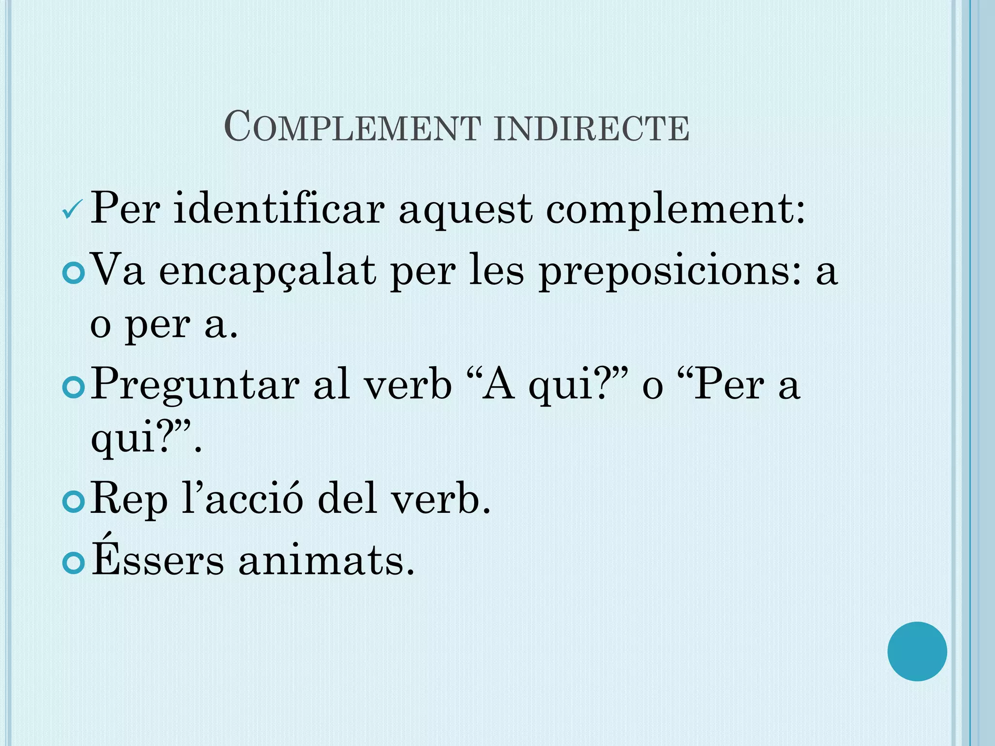 Els complements | PPT