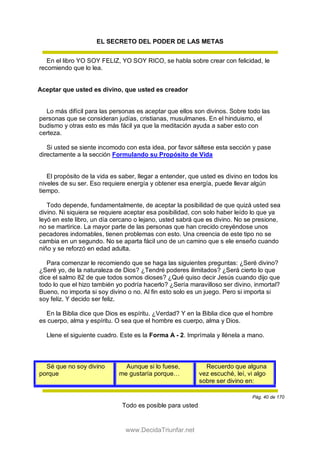 El secreto del poder de las metas andrew corentt 2010 | PDF