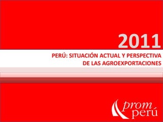 2011 PERÚ: SITUACIÓN ACTUAL Y PERSPECTIVA  DE LAS AGROEXPORTACIONES 